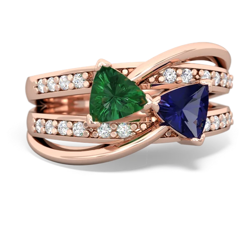 lab emerald-lab sapphire couture ring