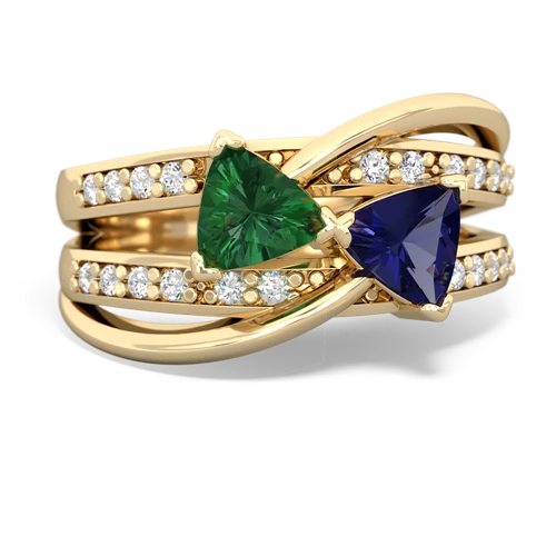 lab emerald-lab sapphire couture ring