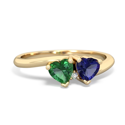 Lab Emerald Lab Created Emerald with Lab Created Sapphire Sweetheart's Promise ring Ring