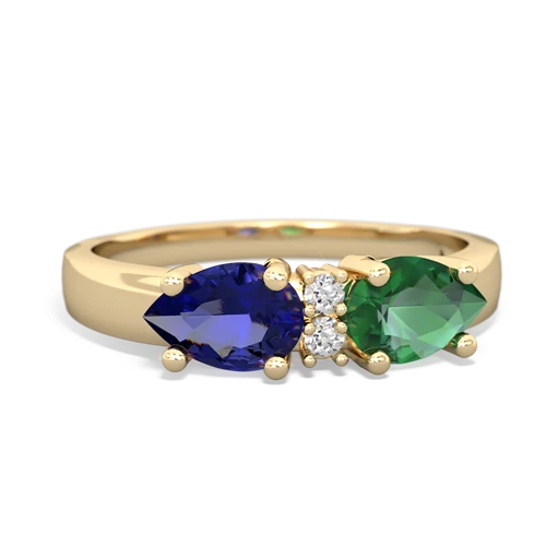 lab emerald-lab sapphire timeless ring