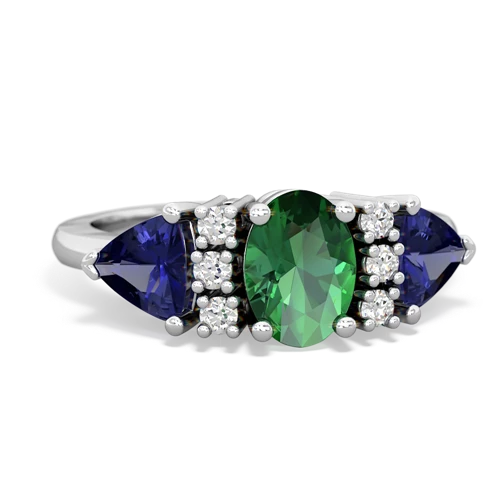 lab emerald-lab sapphire timeless ring