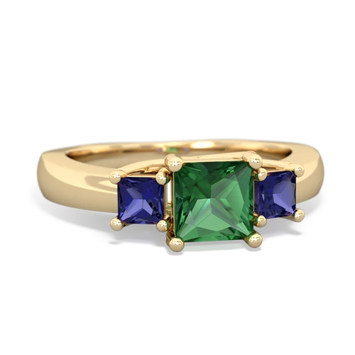 lab emerald-lab sapphire timeless ring