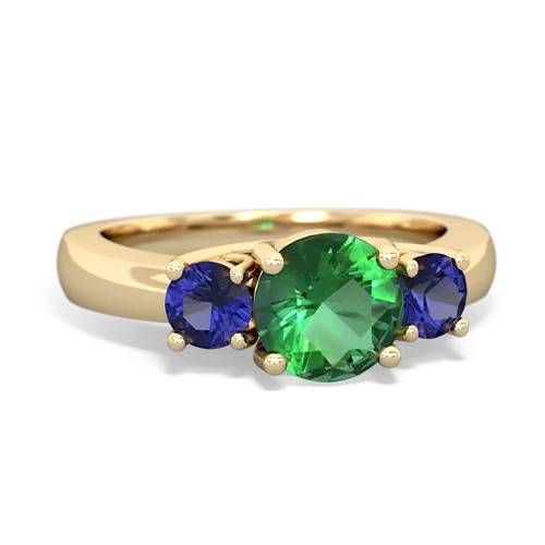 lab emerald-lab sapphire timeless ring