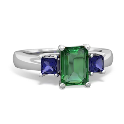 lab emerald-lab sapphire timeless ring