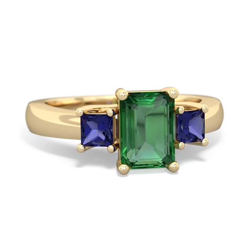 lab emerald-lab sapphire timeless ring