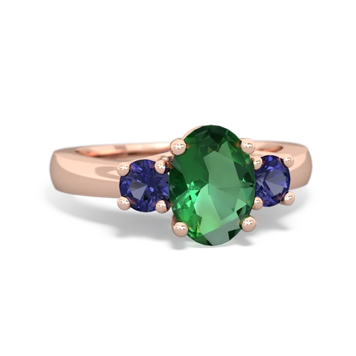 lab emerald-lab sapphire timeless ring