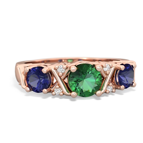 lab emerald-lab sapphire timeless ring