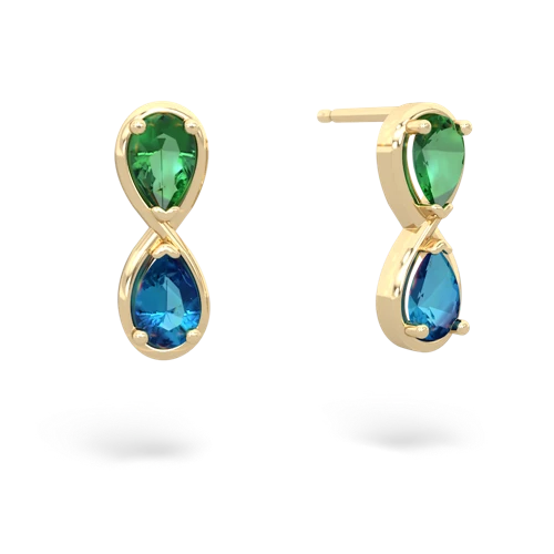 lab emerald-london topaz infinity earrings