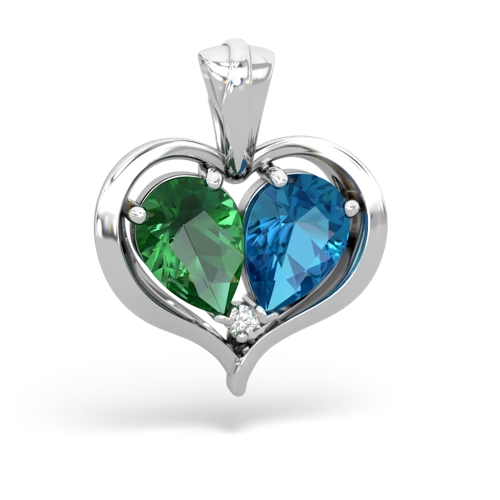 Lab Emerald Lab Created Emerald with Genuine London Blue Topaz Two Become One pendant Pendant