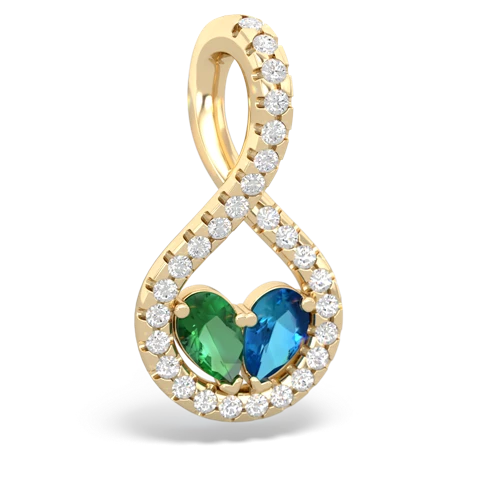 lab emerald-london topaz pave twist pendant