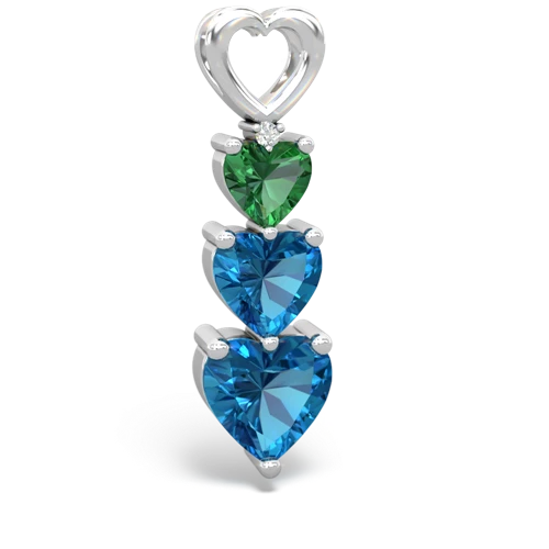 lab emerald-london topaz three stone pendant