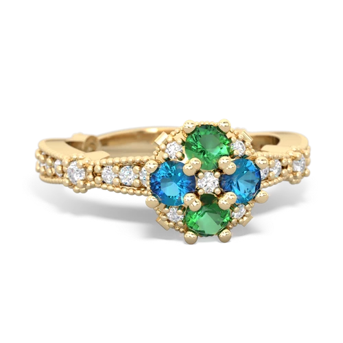 lab emerald-london topaz art deco engagement ring