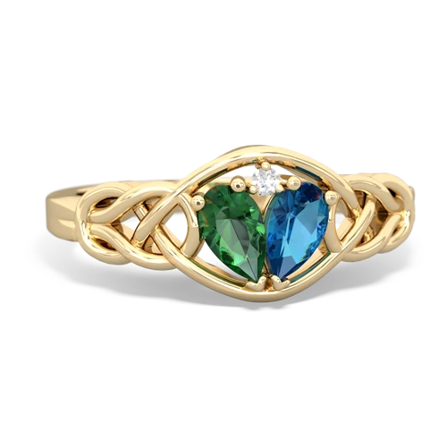 lab emerald-london topaz celtic knot ring