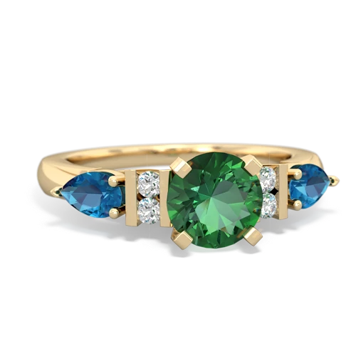 lab emerald-london topaz engagement ring