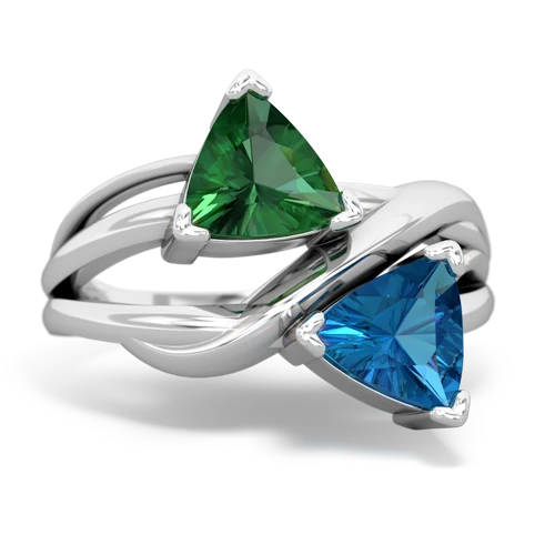 lab emerald-london topaz filligree ring