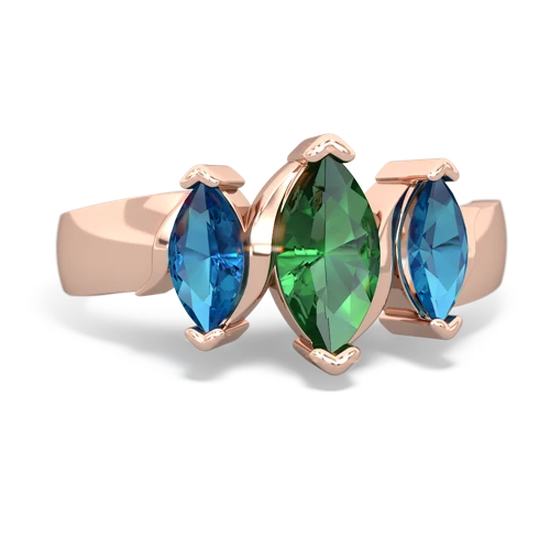 lab emerald-london topaz keepsake ring