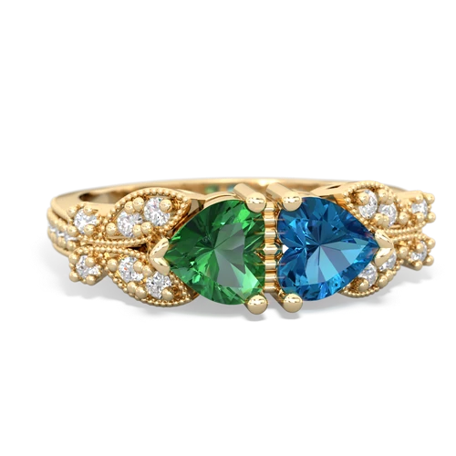 lab emerald-london topaz keepsake butterfly ring