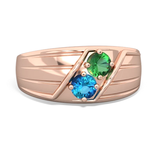 lab emerald-london topaz mens ring