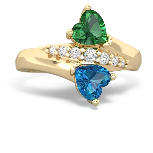 lab emerald-london topaz modern ring