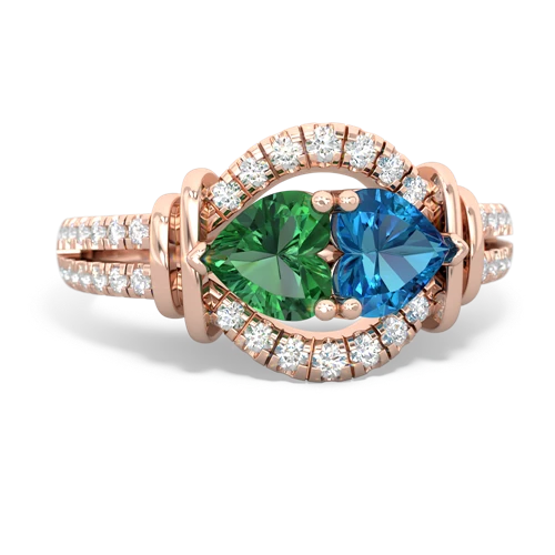 lab emerald-london topaz pave keepsake ring