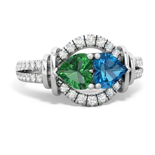 lab emerald-london topaz pave keepsake ring