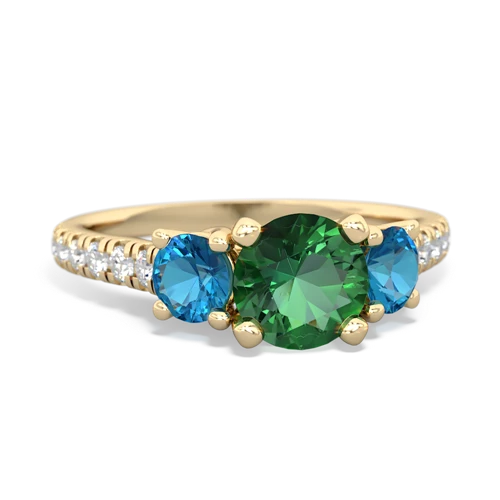 lab emerald-london topaz trellis pave ring