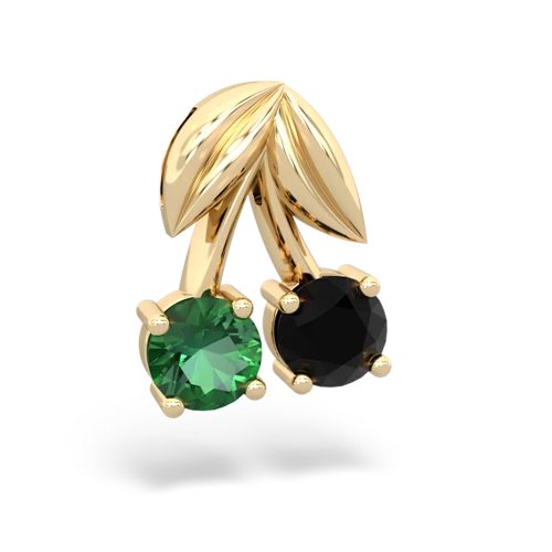 lab emerald-onyx cherries pendant