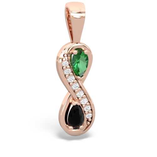 lab emerald-onyx keepsake infinity pendant