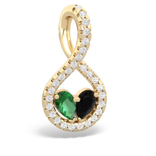 lab emerald-onyx pave twist pendant