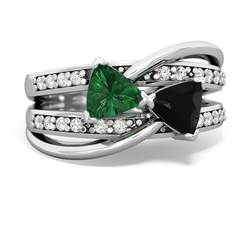 lab emerald-onyx couture ring