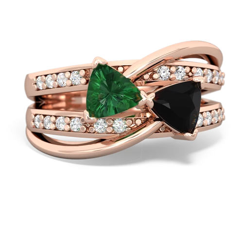 lab emerald-onyx couture ring