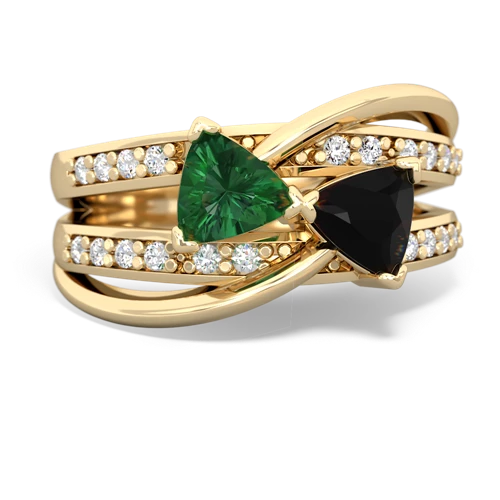 lab emerald-onyx couture ring