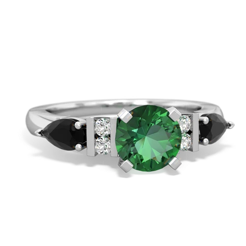 lab emerald-onyx engagement ring