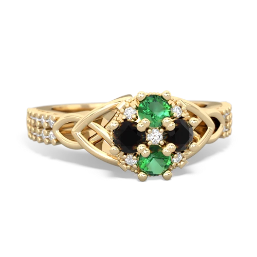 lab emerald-onyx engagement ring
