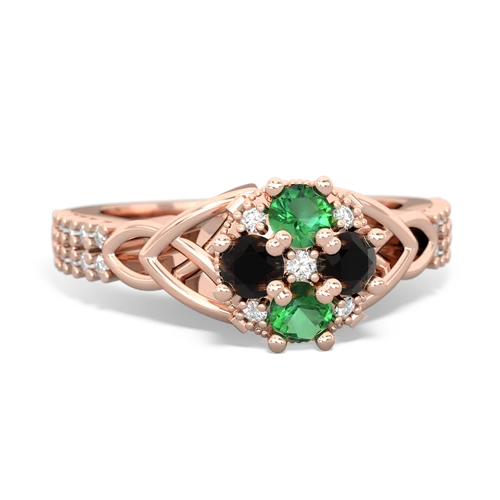 lab emerald-onyx engagement ring