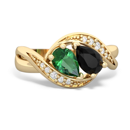 Lab Emerald Lab Created Emerald with Genuine Black Onyx Summer Winds ring Ring