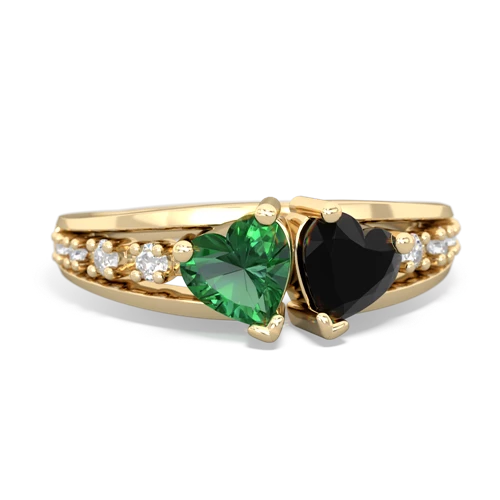 lab emerald-onyx modern ring