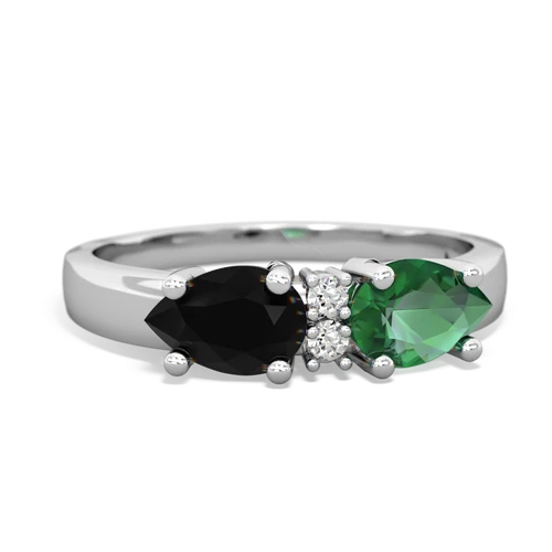 lab emerald-onyx timeless ring