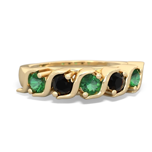 lab emerald-onyx timeless ring