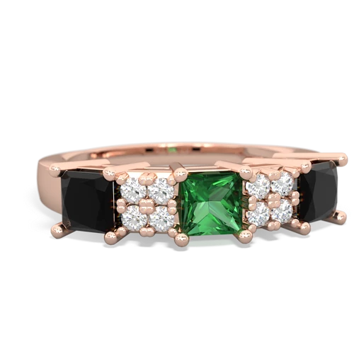 lab emerald-onyx timeless ring