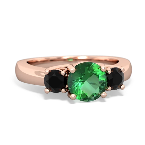 lab emerald-onyx timeless ring