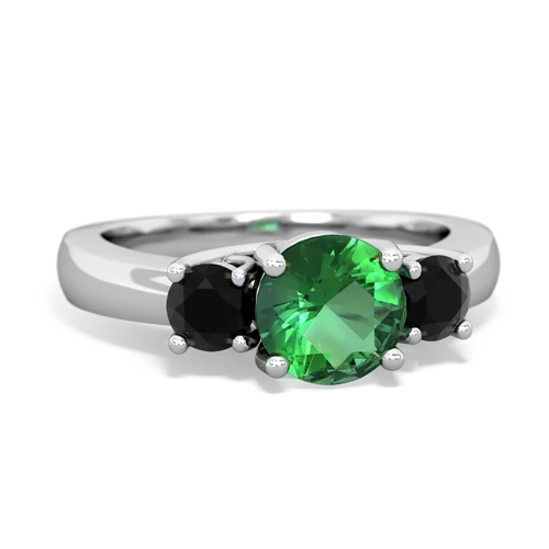 lab emerald-onyx timeless ring