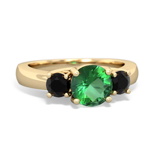 lab emerald-onyx timeless ring