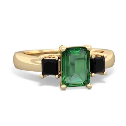 lab emerald-onyx timeless ring