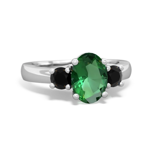 lab emerald-onyx timeless ring