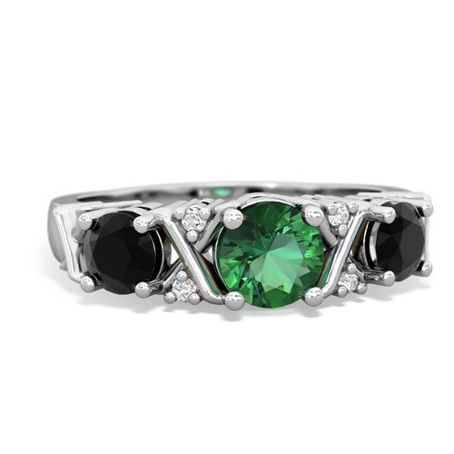 lab emerald-onyx timeless ring