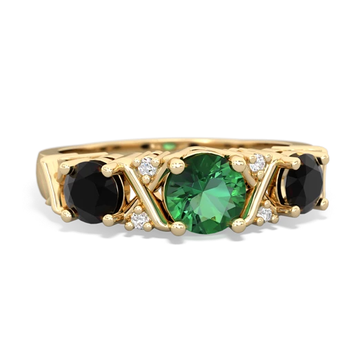 lab emerald-onyx timeless ring