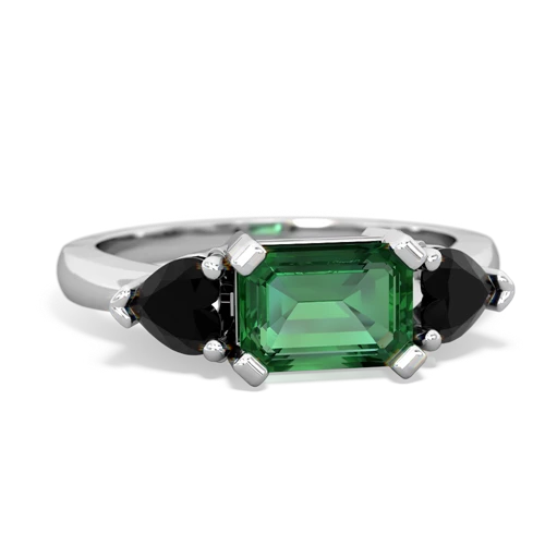 lab emerald-onyx timeless ring