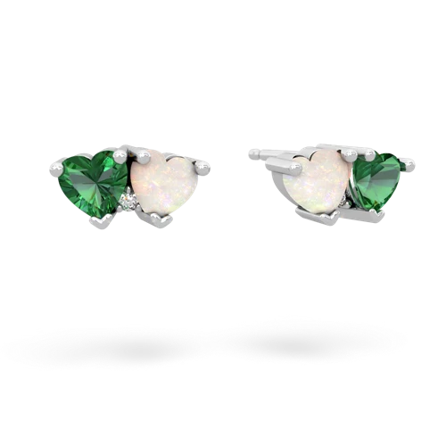 lab emerald-opal  earrings