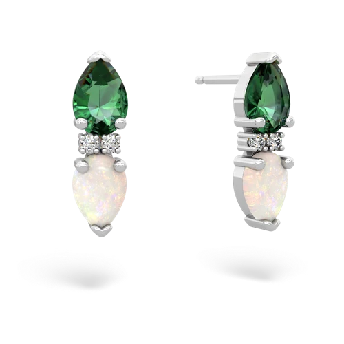 lab emerald-opal bowtie earrings